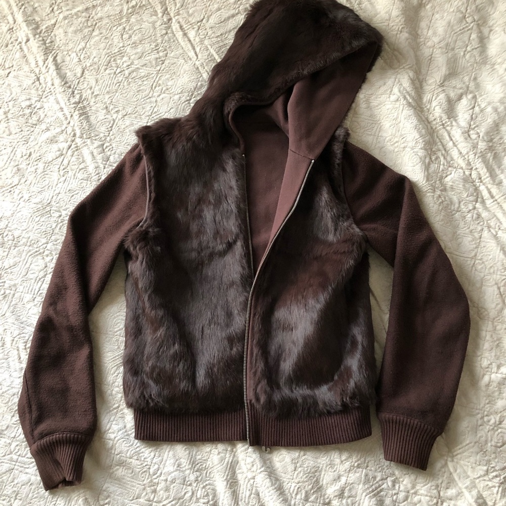 Young Vintage Real Rabbit Fur Juicy Hoodie